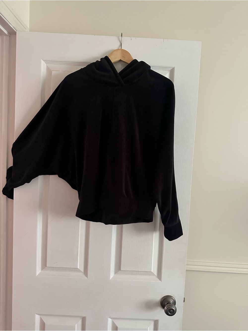 Marc New York Black Velvet Hooded Pullover